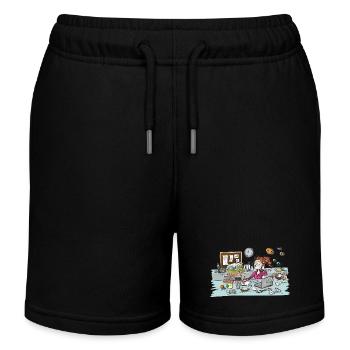 Climbing is a passion - climbing t-shirt - Kids Organic Sweat Shorts by Stanley/Stella - black - Front