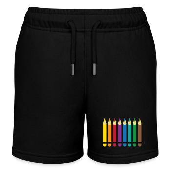crayons de couleur - Short de jogging enfant bio Stanley/Stella - noir - Devant