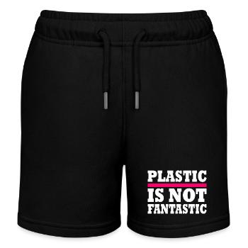 Plastic is not fantastic - Kids Organic Sweat Shorts by Stanley/Stella - black - Front