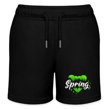 Spring Springtime Hearts - Kids Organic Sweat Shorts by Stanley/Stella - black - Front