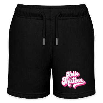 Geschenk zum 13. Geburtstag, Hallo Dreizehn, 13 Jahre - Kinder Organic Joggingshorts Mini Bolter von Stanley/Stella - Schwarz - Vorne