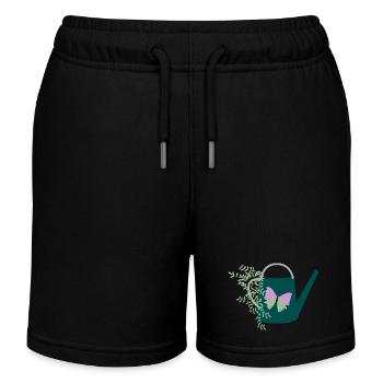 Schmetterlingsgarten - Kinder Organic Joggingshorts Mini Bolter von Stanley/Stella - Schwarz - Vorne