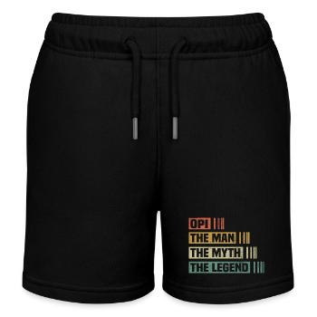 Vintage Opi Man Myth Legend - Kids Organic Sweat Shorts by Stanley/Stella - black - Front