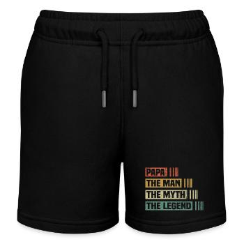 Papa Man Myth Legend - Kids Organic Sweat Shorts by Stanley/Stella - black - Front