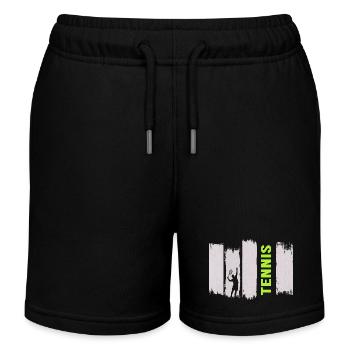 Tennis Match Ball Tennis Player Tennis Match - Kids Organic Sweat Shorts by Stanley/Stella - black - Front