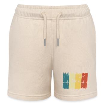 Battement de cœur Vintage Montagne - Short de jogging enfant bio Stanley/Stella - écru doux - Devant