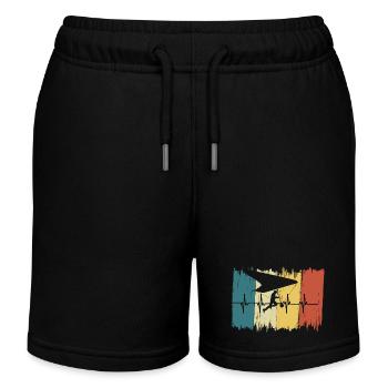 Vintage Paragliding Herzschlag - Kinder Organic Joggingshorts Mini Bolter von Stanley/Stella - Schwarz - Vorne