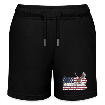 Pennsylvanie États-Unis Carte États-Unis - Short de jogging enfant bio Stanley/Stella - noir - Devant