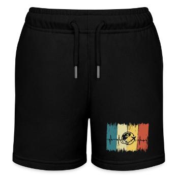 Herzschlag-Reise - Kinder Organic Joggingshorts Mini Bolter von Stanley/Stella - Schwarz - Vorne