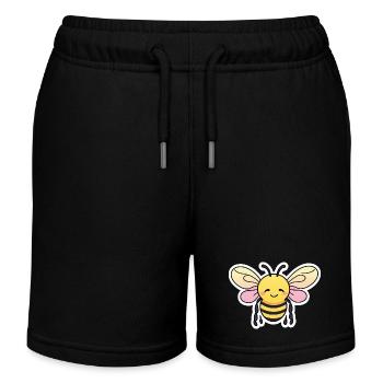 Abeille heureuse mignonne - Short de jogging enfant bio Stanley/Stella - noir - Devant