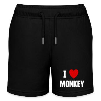 I love Monkey - Short de jogging enfant bio Stanley/Stella - noir - Devant
