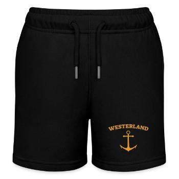 Westerland - Sylt - Nordsee - Anker - Möwe - Insel - Kinder Organic Joggingshorts Mini Bolter von Stanley/Stella - Schwarz - Vorne