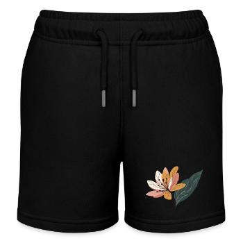 Fleur de lys minimaliste - Short de jogging enfant bio Stanley/Stella - noir - Devant