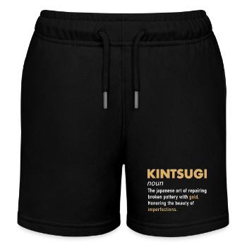 Kintsugi Kintsukuroi Imperfect Japanese Art - Kinder Organic Joggingshorts Mini Bolter von Stanley/Stella - Schwarz - Vorne