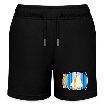 sailboat, nautical, nautical, coast, maritime - Kids Organic Sweat Shorts by Stanley/Stella - black - Front