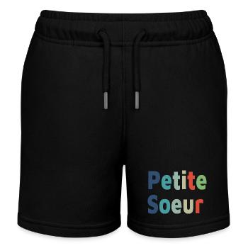 naissance, petite soeur, fille - Short de jogging enfant bio Stanley/Stella - noir - Devant