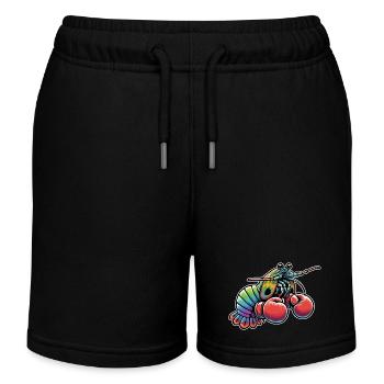 Mantis Shrimp Boxing Funny Mantis Shrimp - Kids Organic Sweat Shorts by Stanley/Stella - black - Front