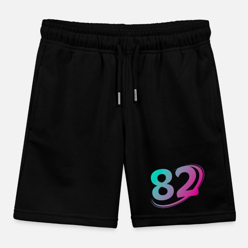 Number 82 multicolor Kids Organic Sweat Shorts by Stanley/Stella