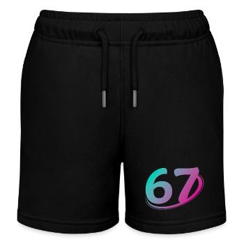 Nummer 67 mehrfarbig - Kinder Organic Joggingshorts Mini Bolter von Stanley/Stella - Schwarz - Vorne