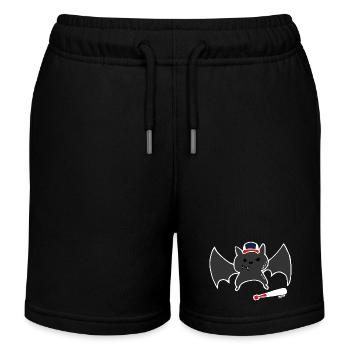Funny & Cute Baseball Bat / Bat - Kids Organic Sweat Shorts by Stanley/Stella - black - Front