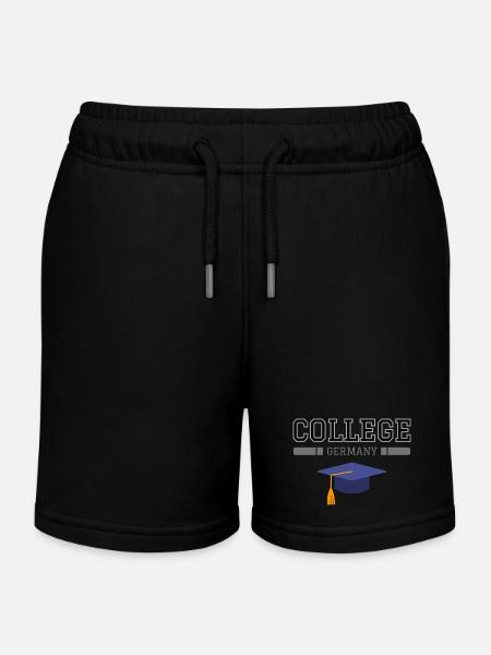 College - Kids Organic Sweat Shorts by Stanley/Stella - black