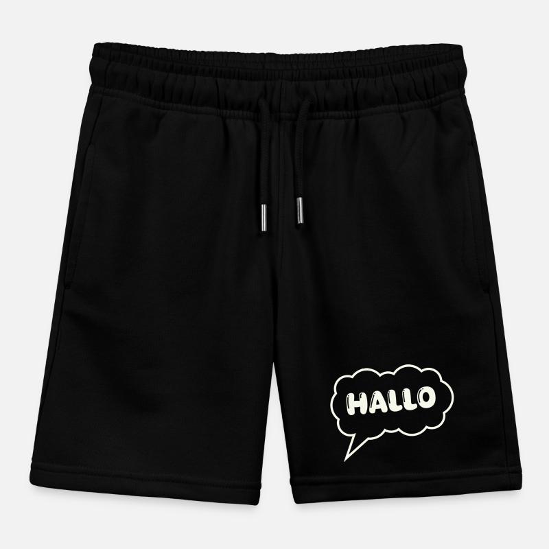 Speech bubble Hello Kids Organic Sweat Shorts by Stanley/Stella