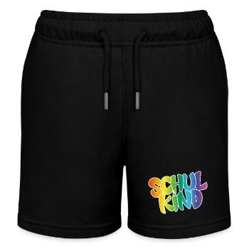 Schulkind Regenbogenfarben - Kinder Organic Joggingshorts Mini Bolter von Stanley/Stella - Schwarz - Vorne