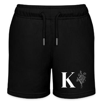 Minimalistische Blumen - Kinder Organic Joggingshorts Mini Bolter von Stanley/Stella - Schwarz - Vorne