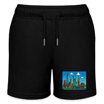 new york stadt - Kinder Organic Joggingshorts Mini Bolter von Stanley/Stella - Schwarz - Vorne