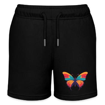 Butterfly - Kids Organic Sweat Shorts by Stanley/Stella - black - Front