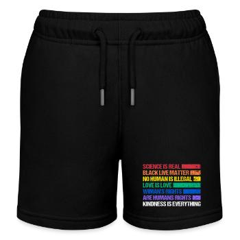 Rainbow Regenbogen Lesbe Pride LGBTQ - Kinder Organic Joggingshorts Mini Bolter von Stanley/Stella - Schwarz - Vorne