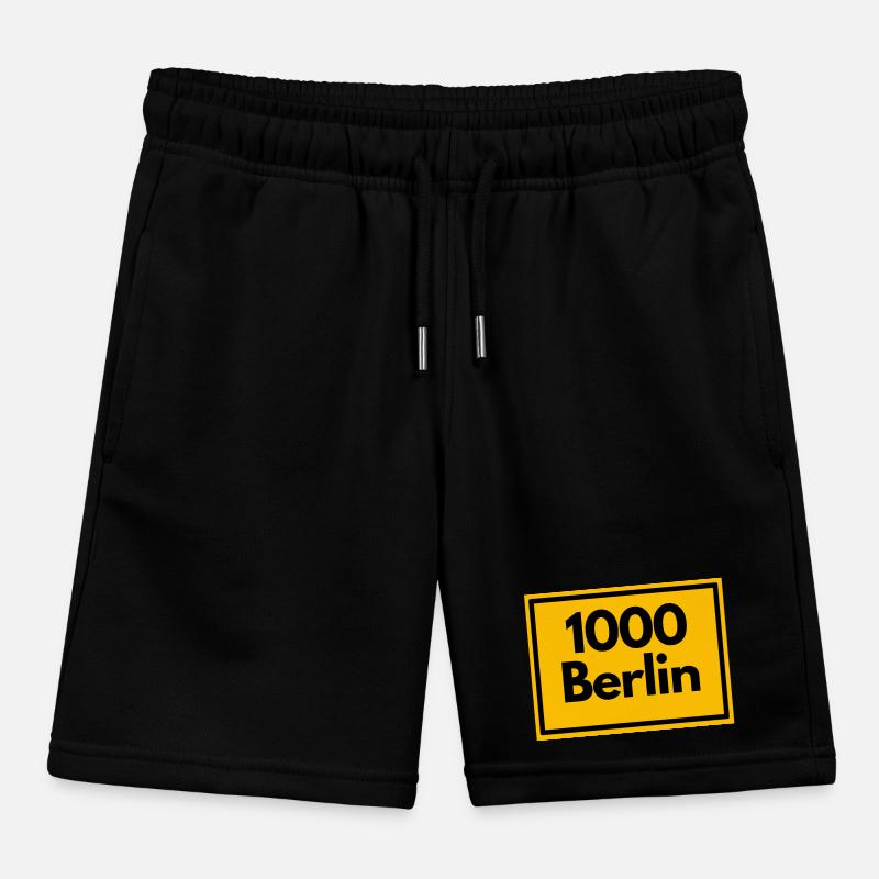 Place sign - then Retro urban Zip Code 1000 Berlin Kids Organic Sweat Shorts by Stanley/Stella