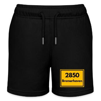 Ortsschild - damals alte PLZ 2850 BREMERHAVEN - Kinder Organic Joggingshorts Mini Bolter von Stanley/Stella - Schwarz - Vorne