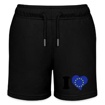 I love EU - Kids Organic Sweat Shorts by Stanley/Stella - black - Front