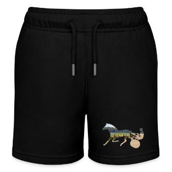 horse racing - Kids Organic Sweat Shorts by Stanley/Stella - black - Front