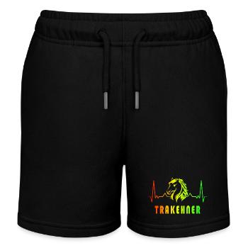 Trakehner Pferde Herzfrequenz Design - Kinder Organic Joggingshorts Mini Bolter von Stanley/Stella - Schwarz - Vorne