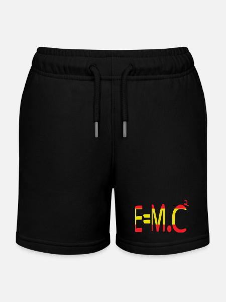 E=m.c² Masse et énergie en rouge et jaune - Short de jogging enfant bio Stanley/Stella - noir