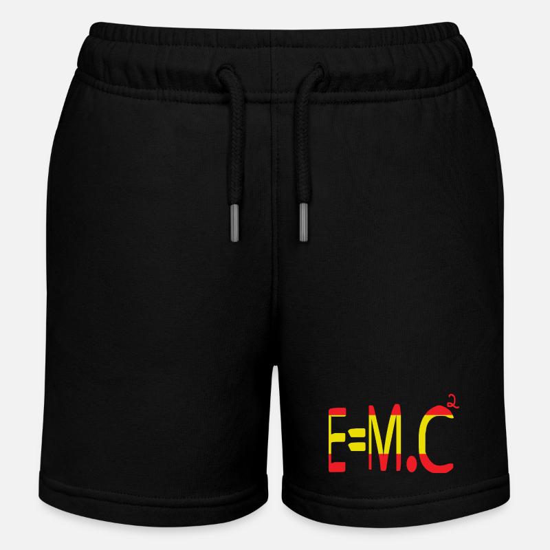 E=m.c² Masse et énergie en rouge et jaune - Short de jogging enfant bio Stanley/Stella - noir