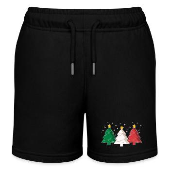 Christmas trees Italy Italian flag - Kids Organic Sweat Shorts by Stanley/Stella - black - Front