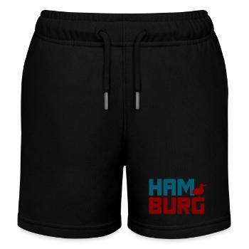 Hamburg Fan Möwe Quote Hansestadt Nordsee - Kinder Organic Joggingshorts Mini Bolter von Stanley/Stella - Schwarz - Vorne
