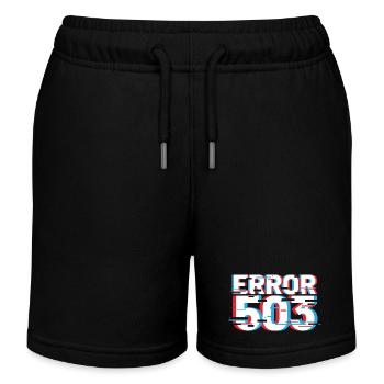 Erreur 503 Glitch - Short de jogging enfant bio Stanley/Stella - noir - Devant