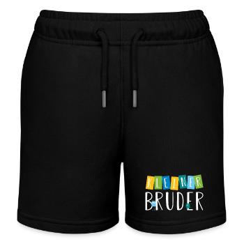 kleiner Bruder - süße Monster - Kinder Organic Joggingshorts Mini Bolter von Stanley/Stella - Schwarz - Vorne