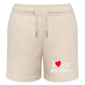 I Love all my Girls - Kinder Organic Joggingshorts Mini Bolter von Stanley/Stella - Natur - Vorne