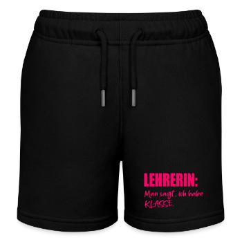 Lehrerin Sprüche KOMPLIMENTE - Kinder Organic Joggingshorts Mini Bolter von Stanley/Stella - Schwarz - Vorne