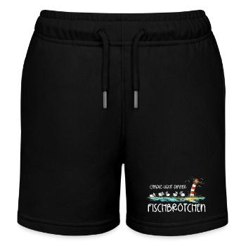 Candle Light Dinner Fischbrötchen Meer Spruch - Kinder Organic Joggingshorts Mini Bolter von Stanley/Stella - Schwarz - Vorne