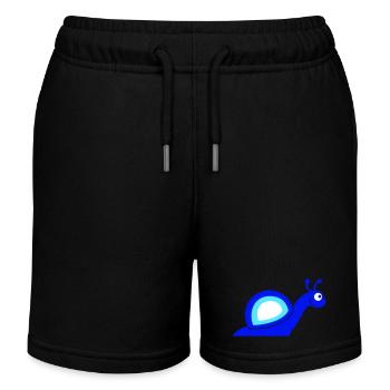 Snail shell snail happy cute silhouette - Kids Organic Sweat Shorts by Stanley/Stella - black - Front