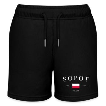 Sopot Poland – Holiday Souvenir & Gift - Kids Organic Sweat Shorts by Stanley/Stella - black - Front