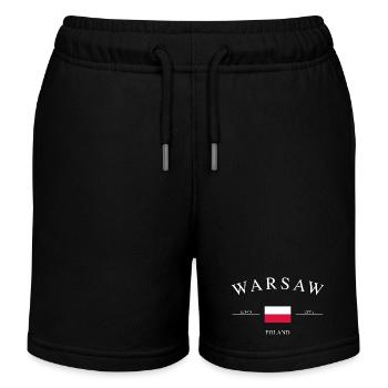 Varsovie, Pologne – Souvenir et cadeau de vacances - Short de jogging enfant bio Stanley/Stella - noir - Devant