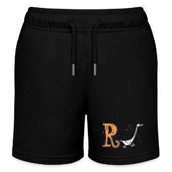 Rente Ente - Ruhestand - Pension - Kinder Organic Joggingshorts Mini Bolter von Stanley/Stella - Schwarz - Vorne