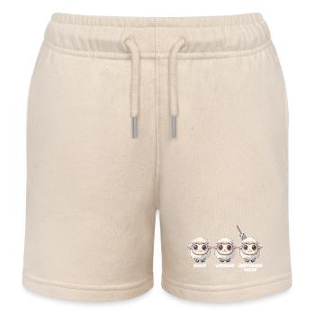 Drôle de mouton Jeu de mots moutons et troupeau de moutons - Short de jogging enfant bio Stanley/Stella - écru doux - Devant
